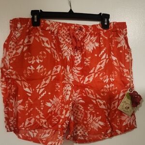 Margaritaville Orange CORAL ROSE and White Cargo Shorts Vibrant Summer Style
